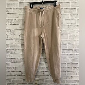 Men’s Old Navy sweatpants joggers, tan colored back pocket size Medium